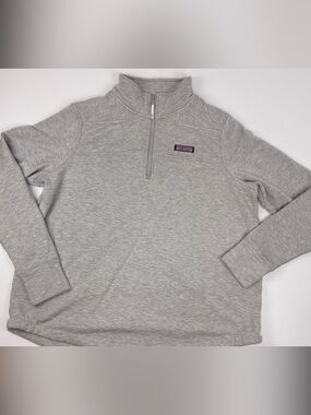 Vineyard Vines Men's Heather Grey Quarter-Zip Pullover